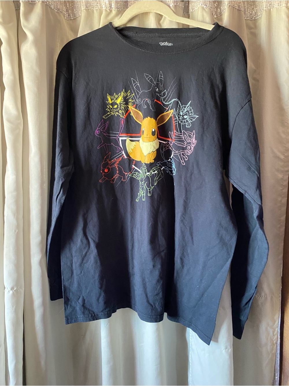 Pokémon Black Graphic Tee with Neck Logo